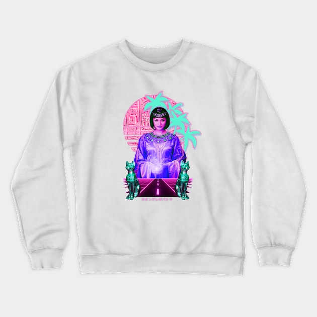 Cleopatra Synthwave Vaporwave aesthetic Crewneck Sweatshirt by Shirt Vibin